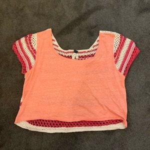 Free people Aldus Crochet Tee